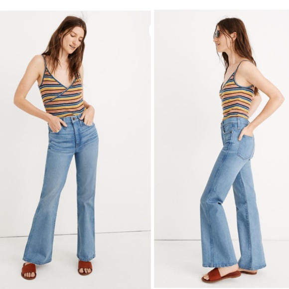 Madewell Retro Hi Rise Flare Jeans in Norwich Wash - Picture 1 of 10